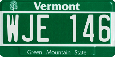 VT license plate WJE146