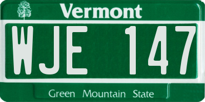 VT license plate WJE147