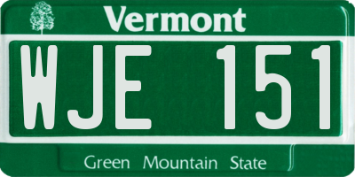 VT license plate WJE151