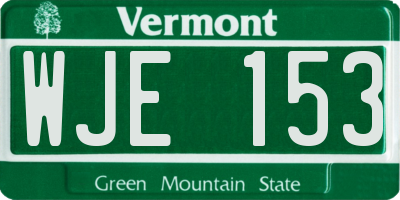 VT license plate WJE153