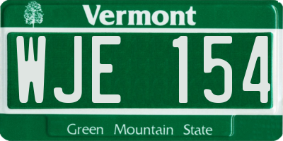 VT license plate WJE154