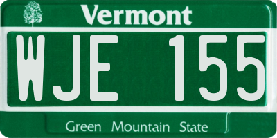VT license plate WJE155