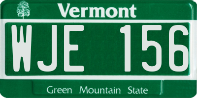 VT license plate WJE156