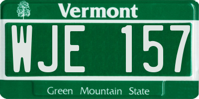 VT license plate WJE157