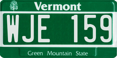 VT license plate WJE159