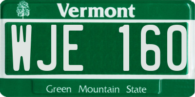 VT license plate WJE160