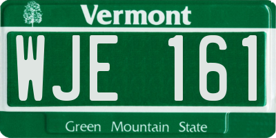VT license plate WJE161