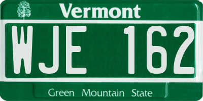 VT license plate WJE162
