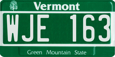 VT license plate WJE163