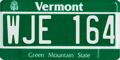 VT license plate WJE164