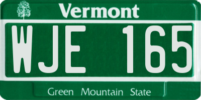 VT license plate WJE165