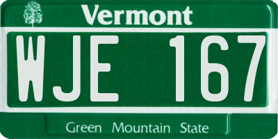 VT license plate WJE167