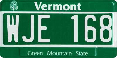 VT license plate WJE168