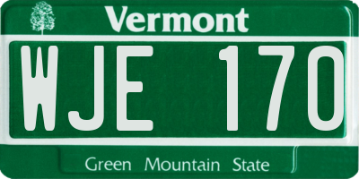 VT license plate WJE170
