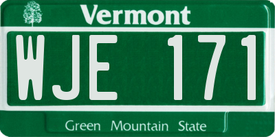 VT license plate WJE171