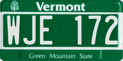 VT license plate WJE172