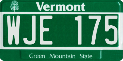 VT license plate WJE175