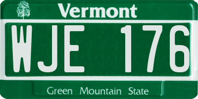 VT license plate WJE176
