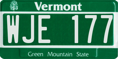 VT license plate WJE177
