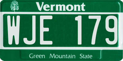 VT license plate WJE179