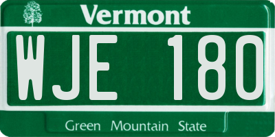 VT license plate WJE180