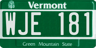 VT license plate WJE181