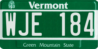 VT license plate WJE184