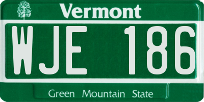 VT license plate WJE186