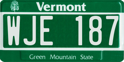 VT license plate WJE187