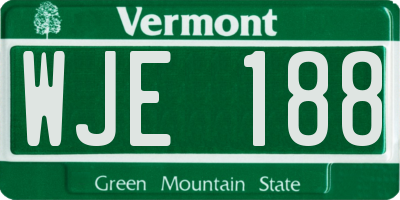 VT license plate WJE188