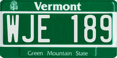 VT license plate WJE189