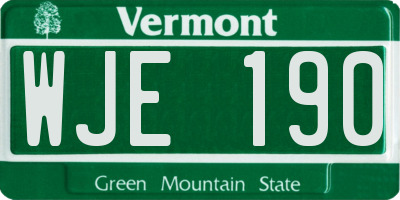 VT license plate WJE190