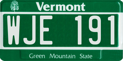 VT license plate WJE191