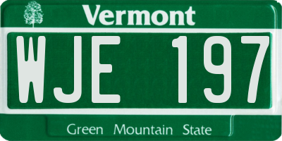VT license plate WJE197