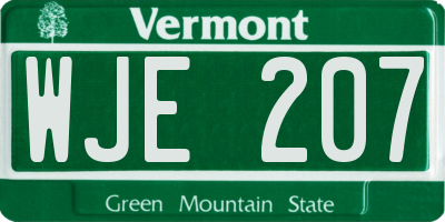 VT license plate WJE207