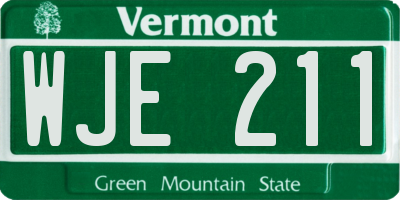 VT license plate WJE211