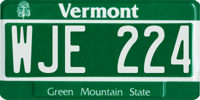 VT license plate WJE224