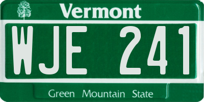 VT license plate WJE241