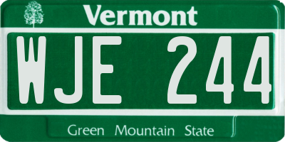 VT license plate WJE244