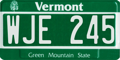 VT license plate WJE245