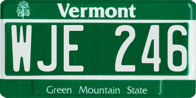 VT license plate WJE246