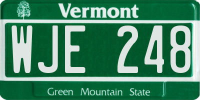VT license plate WJE248