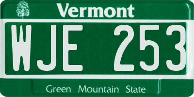 VT license plate WJE253