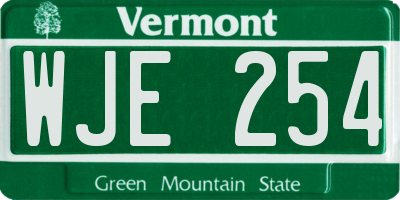 VT license plate WJE254