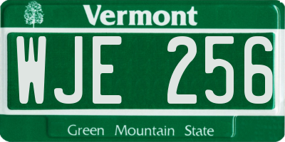 VT license plate WJE256