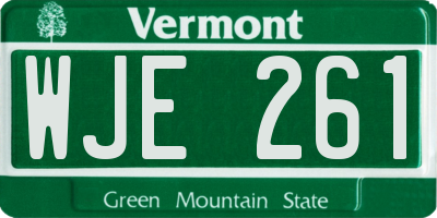 VT license plate WJE261