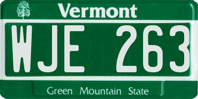 VT license plate WJE263