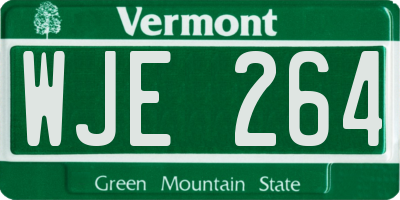VT license plate WJE264