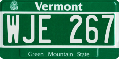 VT license plate WJE267