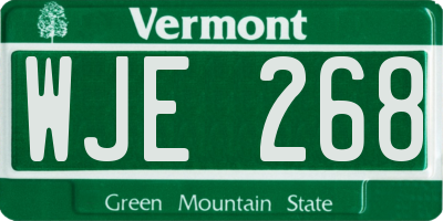 VT license plate WJE268